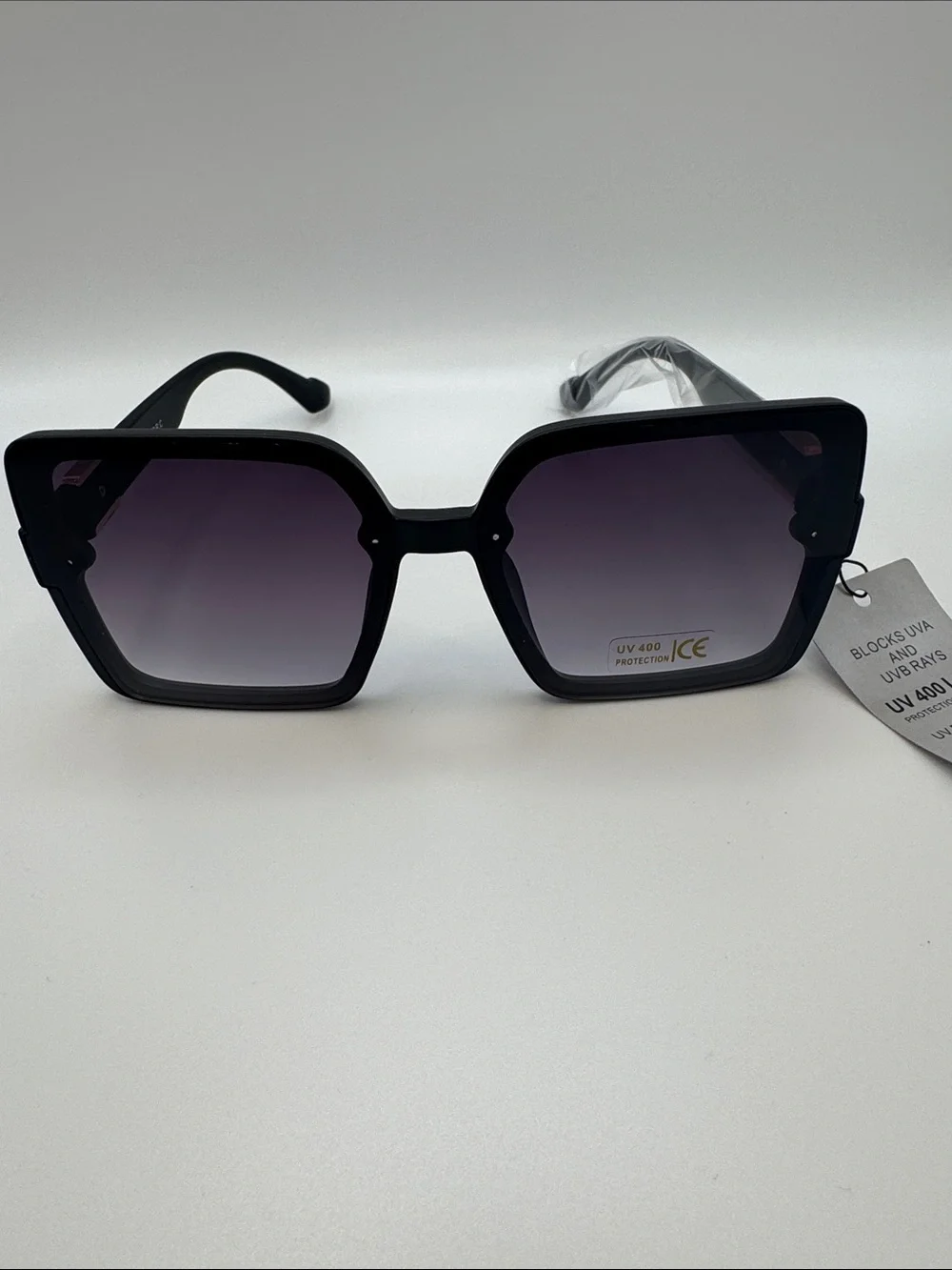 Black Oversized Square Sunglasses - UV Protection
